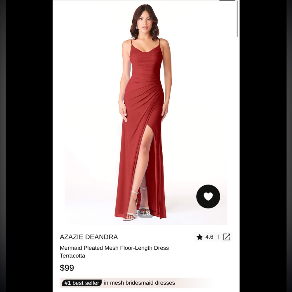 Azazie Deandra Bridesmaid dress color terracotta